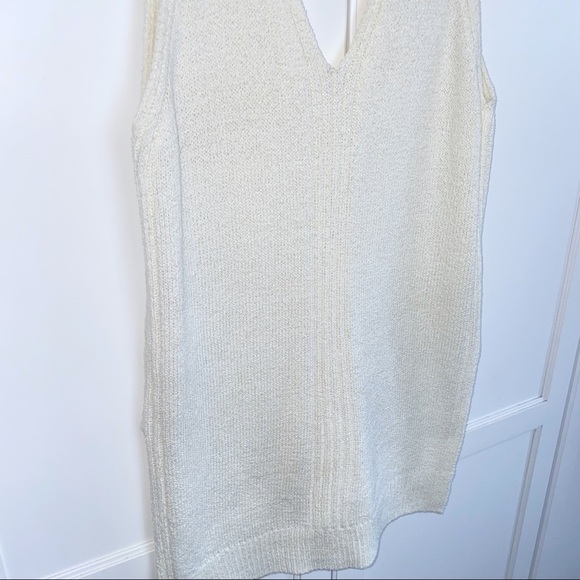 ASTR Knit Choker Neckline Keyhole Back XS Y2K Cream Longline Sweater Vest - Picture 9 of 13